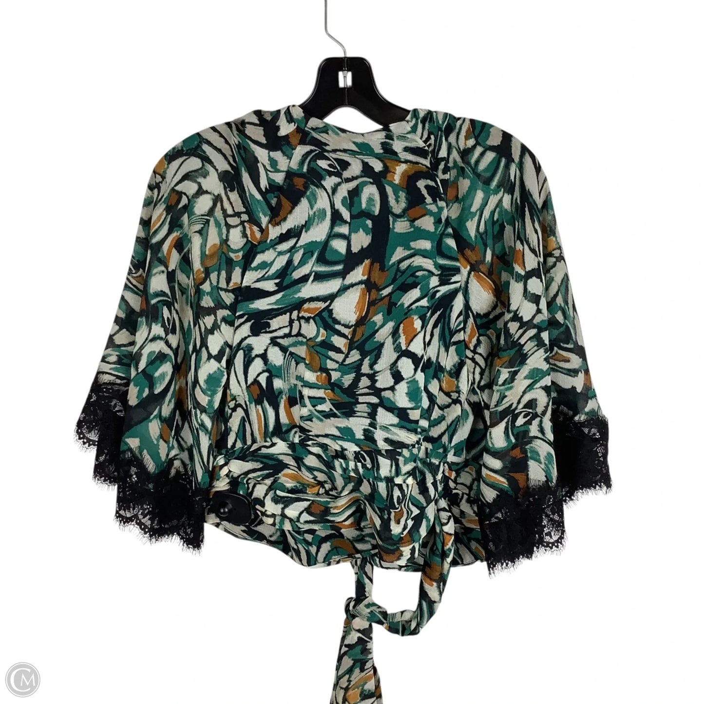 Top Short Sleeve By Anthropologie In Green, Size: Xxs
