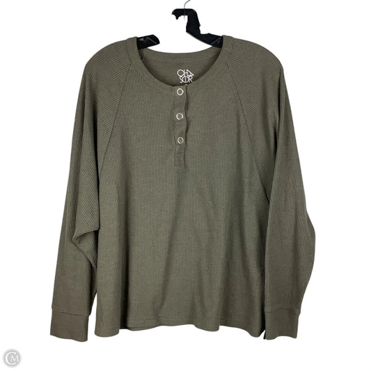 Top Long Sleeve By Anthropologie In Green, Size: L