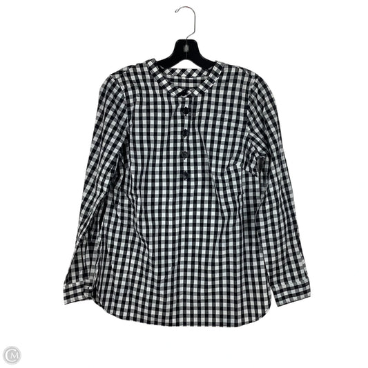 Top Long Sleeve By Talbots In Checkered Pattern, Size: S