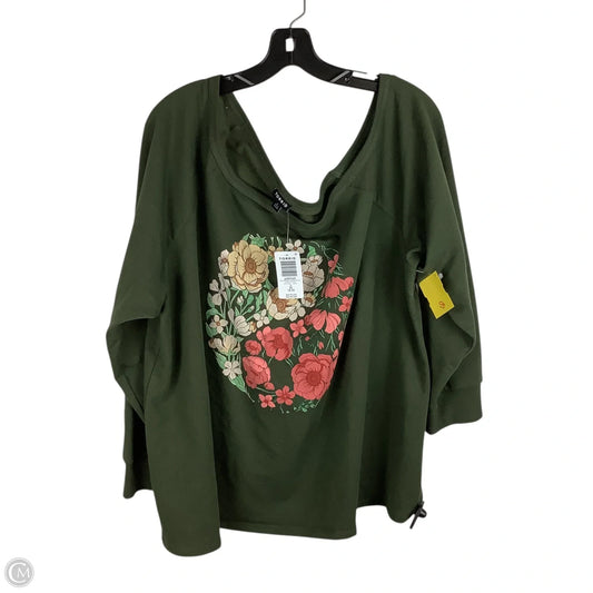 Sweatshirt Crewneck By Torrid In Green, Size: 2x