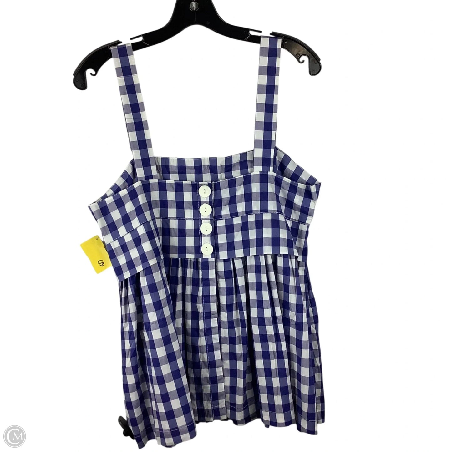 Top Sleeveless By Pomander Place In Plaid Pattern, Size: L