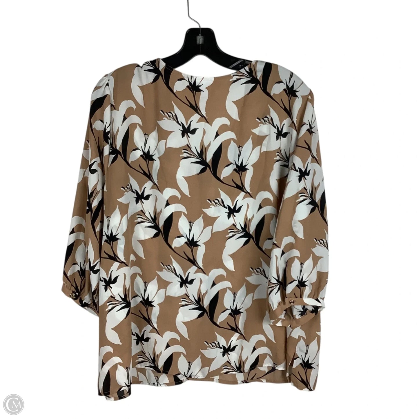 Top Long Sleeve By Liz Claiborne In Brown, Size: Xl