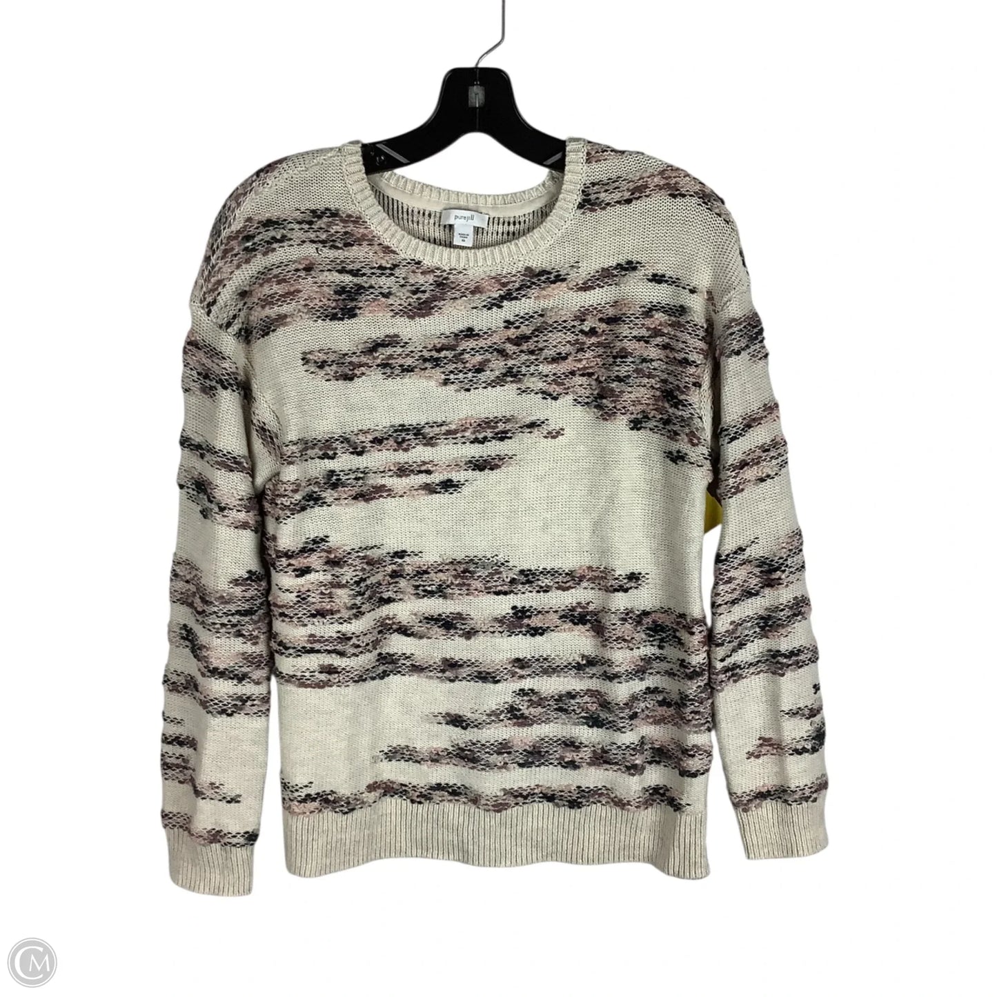 Sweater By Pure Jill In Cream & Purple, Size: Xs