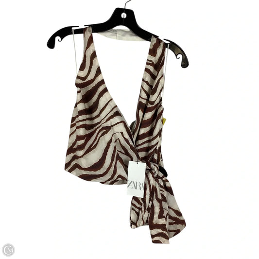 Top Sleeveless By Zara In Animal Print, Size: M