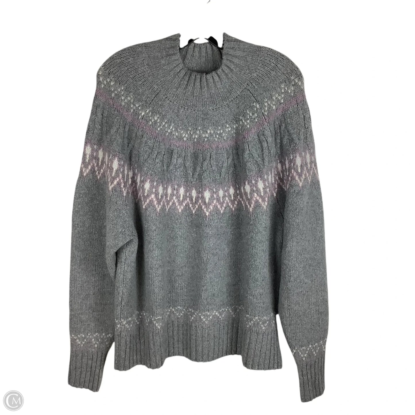 Sweater By Nicole Miller In Grey, Size: Xl