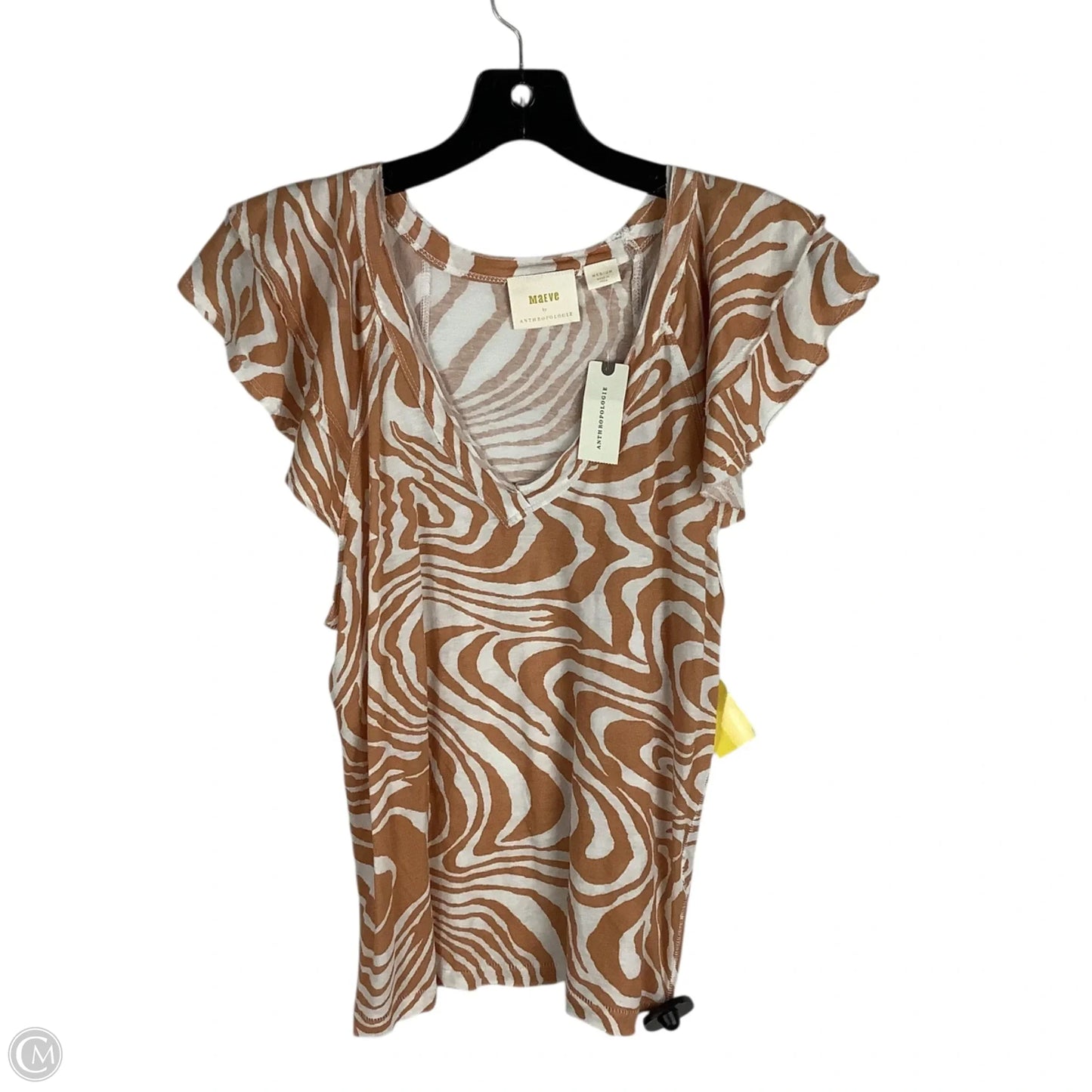 Top Short Sleeve By Maeve In Orange, Size: M
