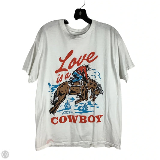 Top Short Sleeve By Clothes Mentor In White, Size: L