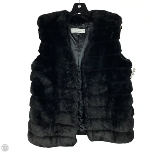 Vest Faux Fur & Sherpa By Tahari In Black, Size: M