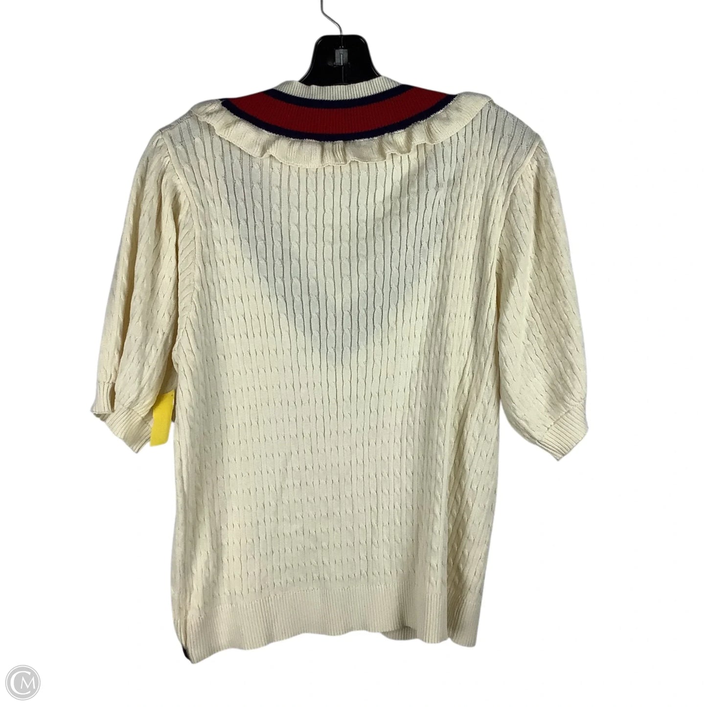 Sweater Short Sleeve By Voy In Cream, Size: L