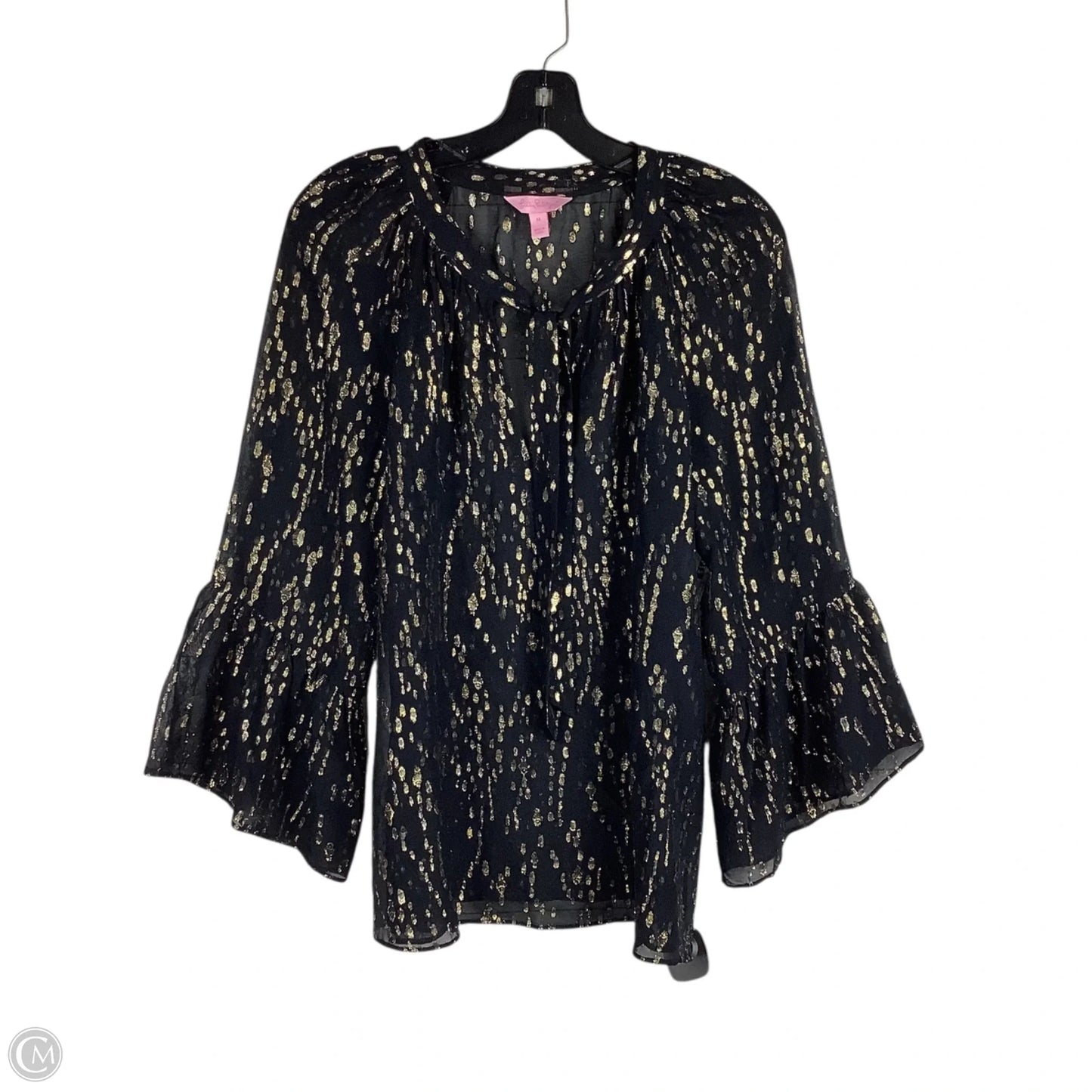 Top Long Sleeve Designer By Lilly Pulitzer In Black, Size: M