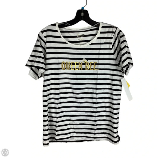 Top Short Sleeve Designer By Kate Spade In Striped Pattern, Size: L