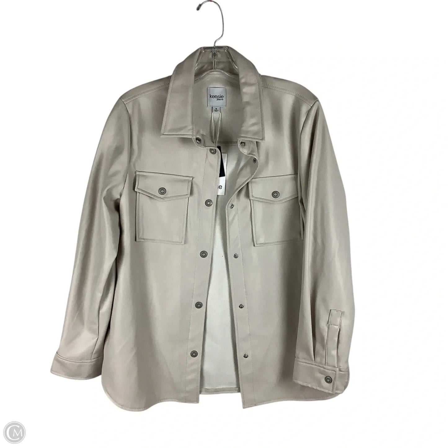 Jacket Shirt By Kensie In Cream, Size: S
