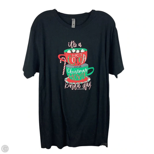 Top Short Sleeve By Clothes Mentor In Black, Size: Xl