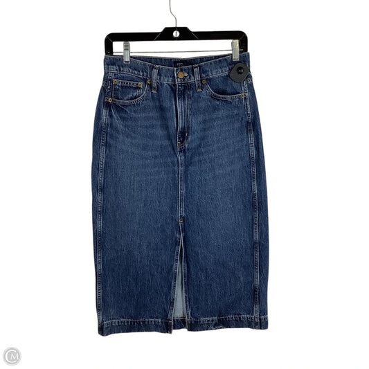 Skirt Midi By J. Crew In Blue Denim, Size: 4