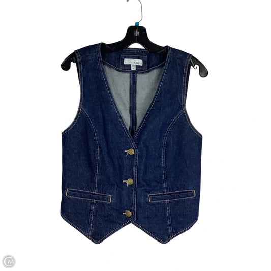 Vest Other By Loft In Blue Denim, Size: M