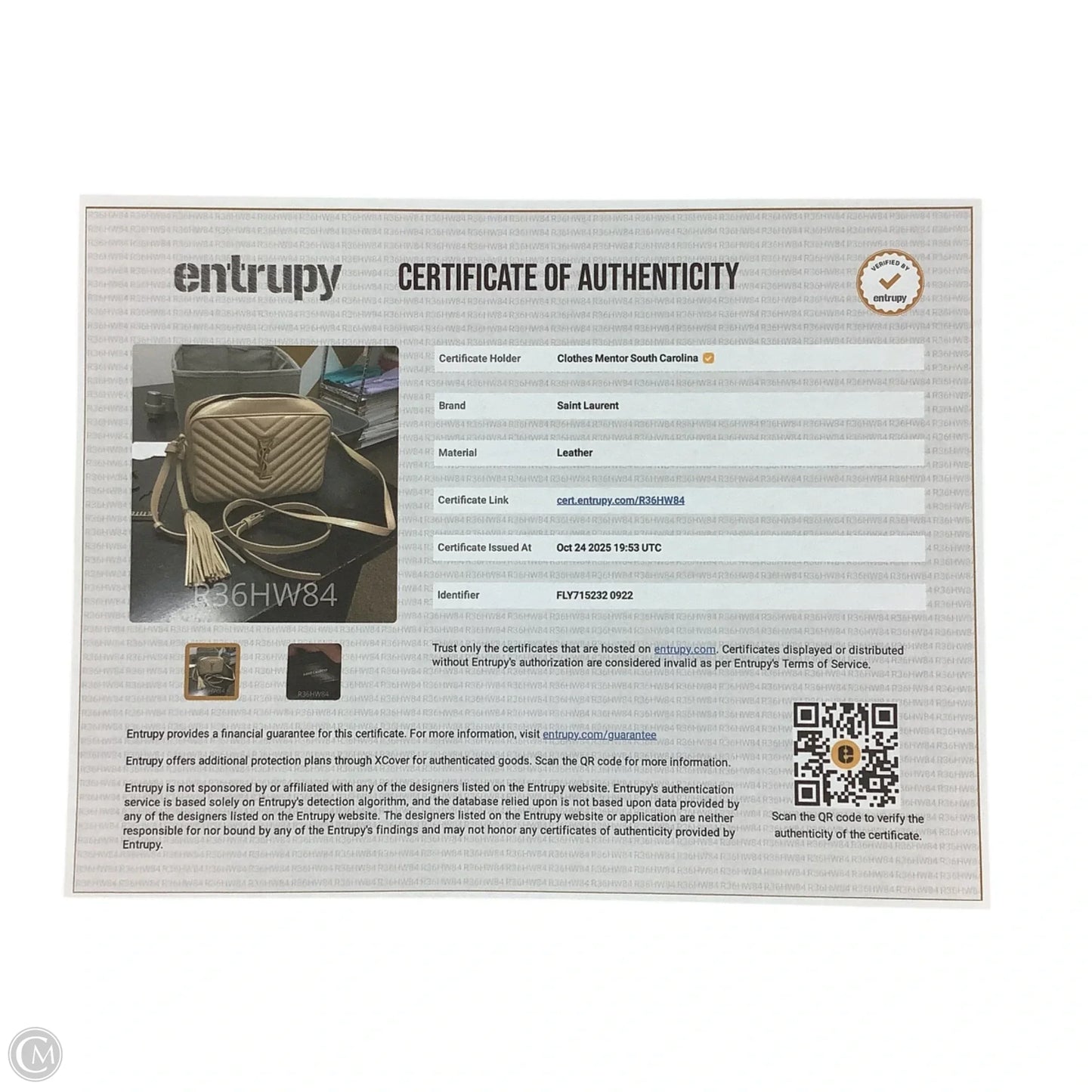 Crossbody Luxury Designer By Yves Saint Laurent, Size: Medium