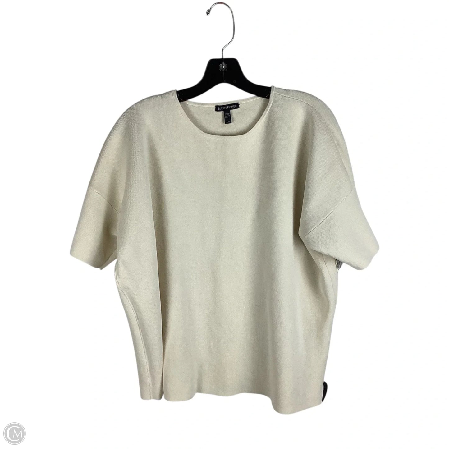 Top Short Sleeve By Eileen Fisher In Cream, Size: Large