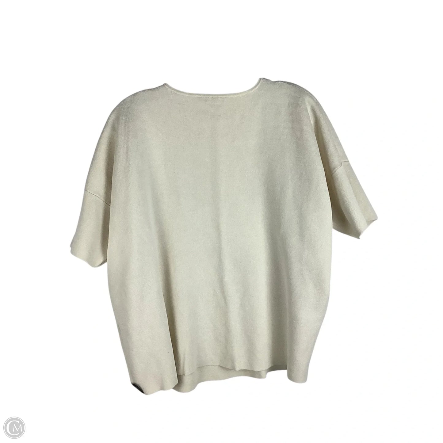 Top Short Sleeve By Eileen Fisher In Cream, Size: Large
