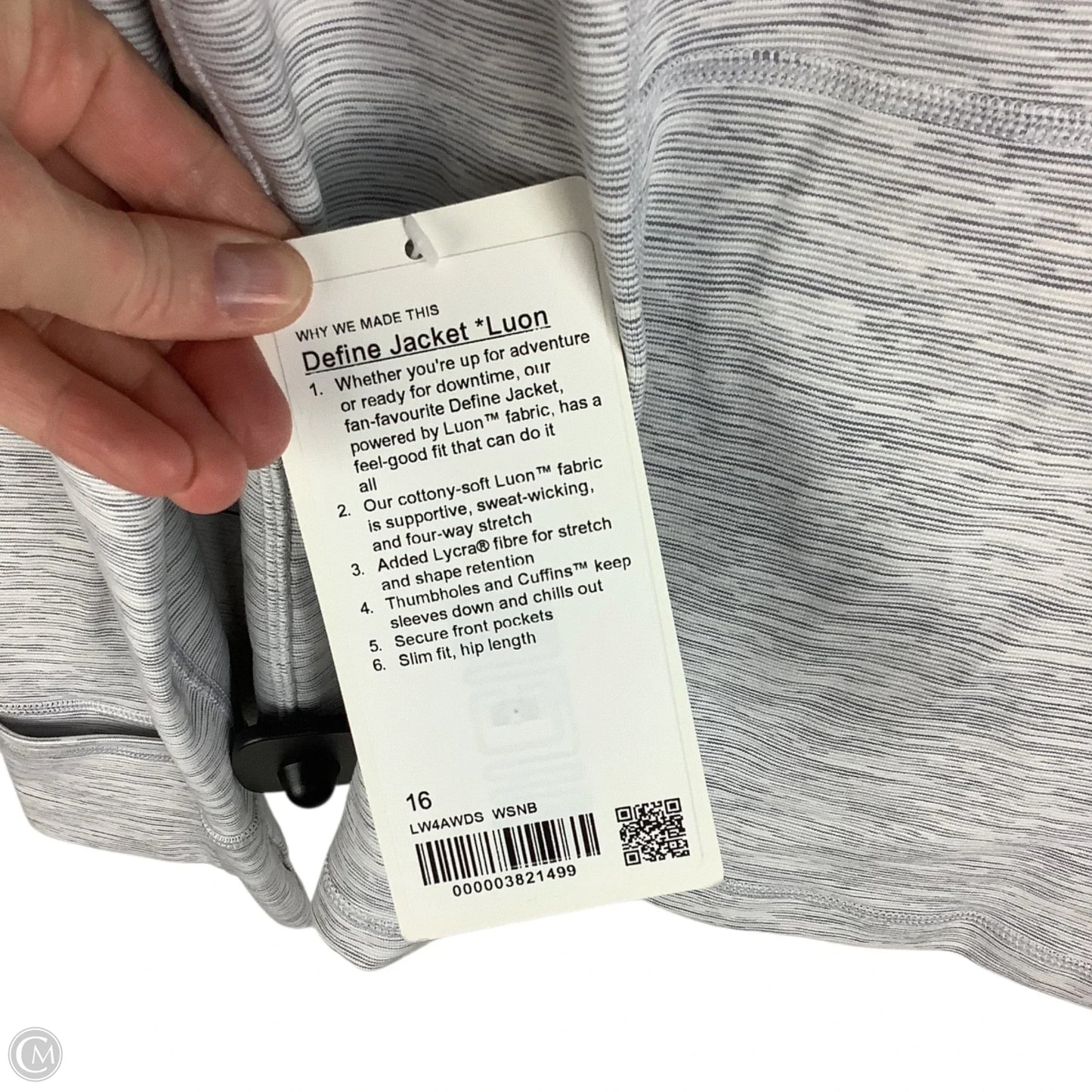 Athletic Jacket By Lululemon In Grey, Size: 16