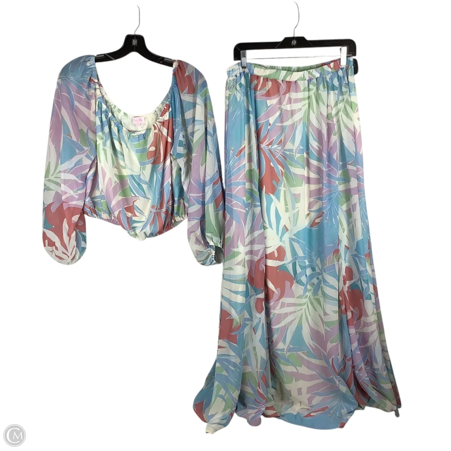 Skirt Set 2pc By Pink Lily In Blue, Size: Xl