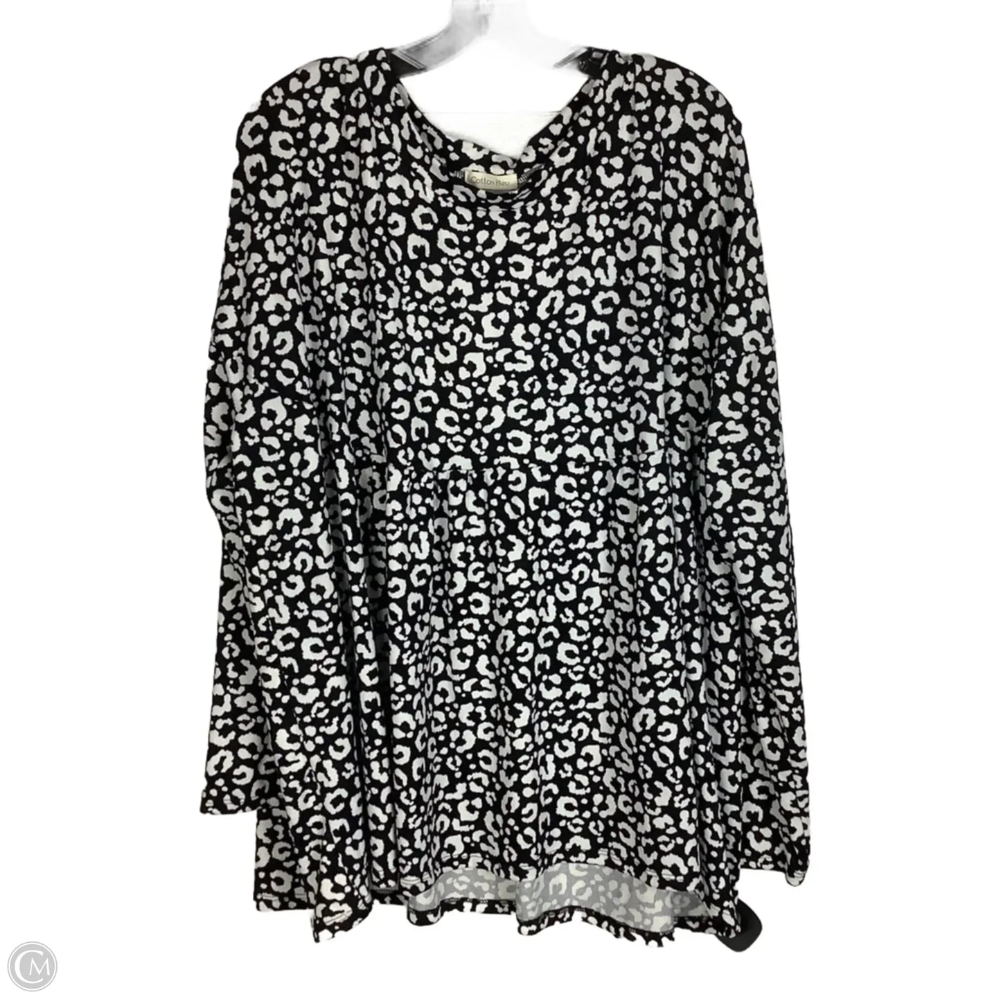 Top Long Sleeve By Cotton Bleu In Black, Size: 1x