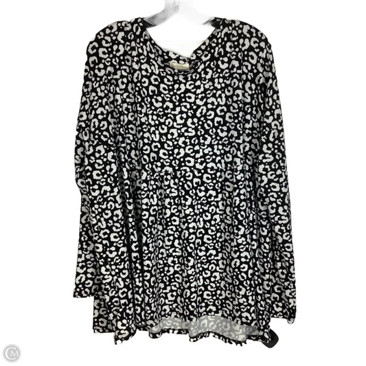 Top Long Sleeve By Cotton Bleu In Black, Size: 1x