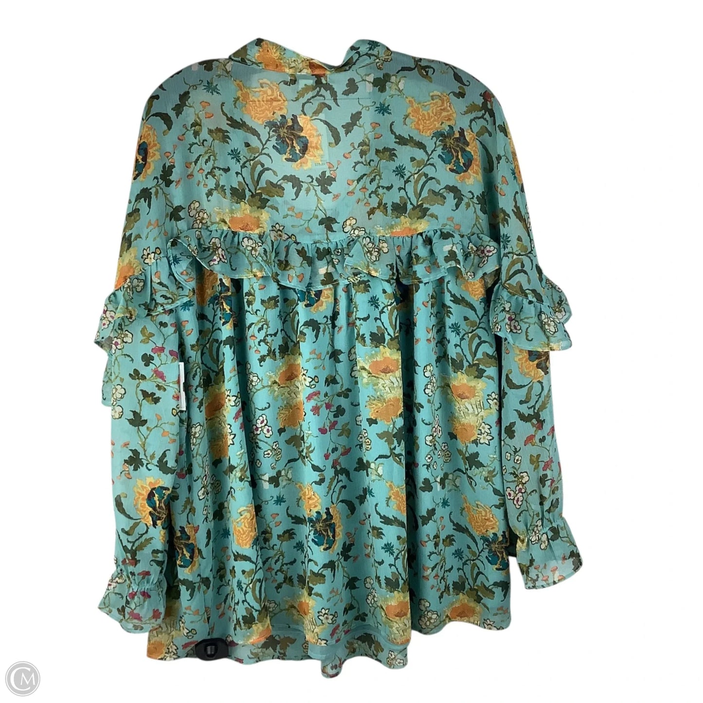 Top Long Sleeve By Cato In Floral Print, Size: 1x