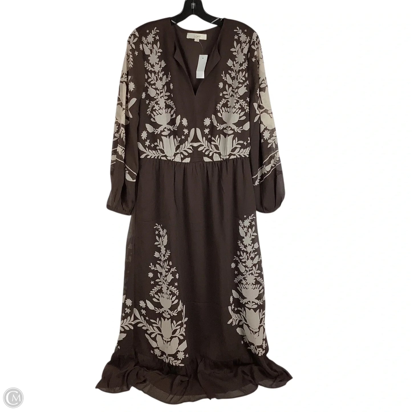 Dress Casual Maxi By Loft In Brown, Size: L