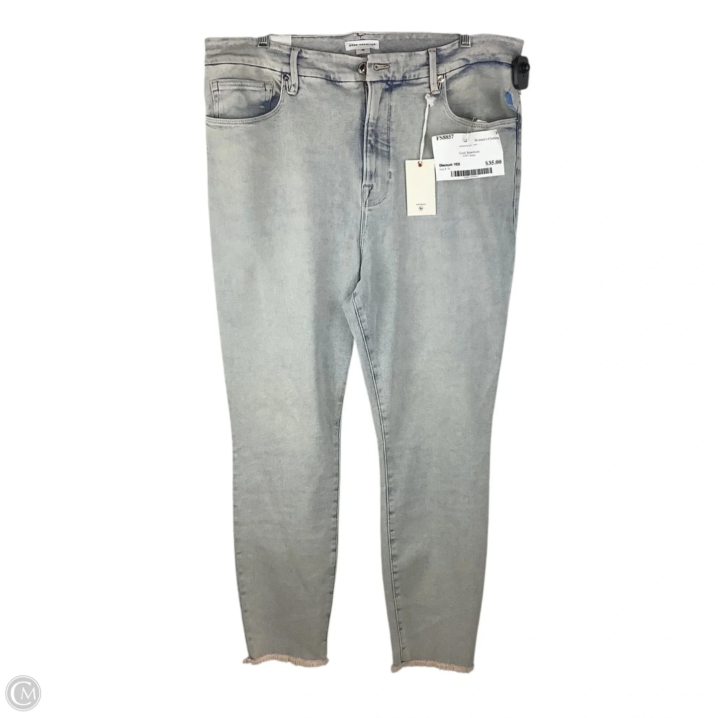 Jeans Straight By Good American In Blue Denim, Size: 18