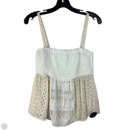 Top Sleeveless By Anthropologie In Cream, Size: S