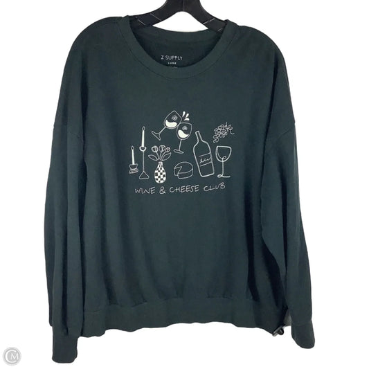 Sweatshirt Crewneck By Z Supply In Black, Size: L