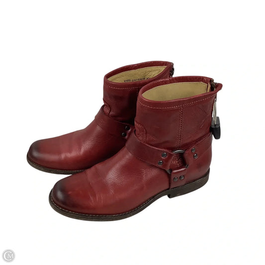 Boots Designer By Frye In Red, Size: 6.5