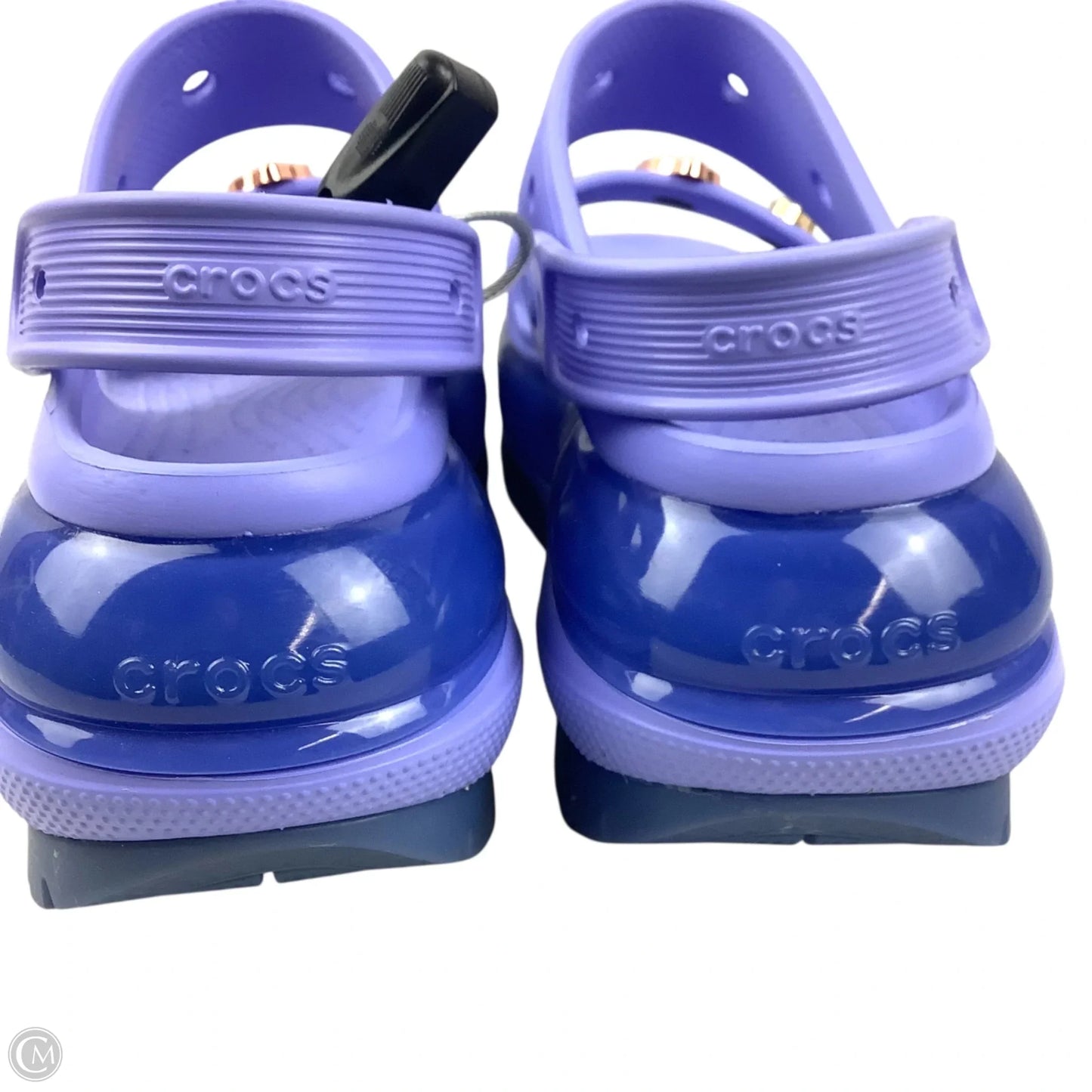 Sandals Heels Platform By Crocs In Purple, Size: 8