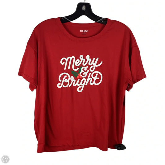 Top Short Sleeve Basic By Old Navy In Red, Size: M