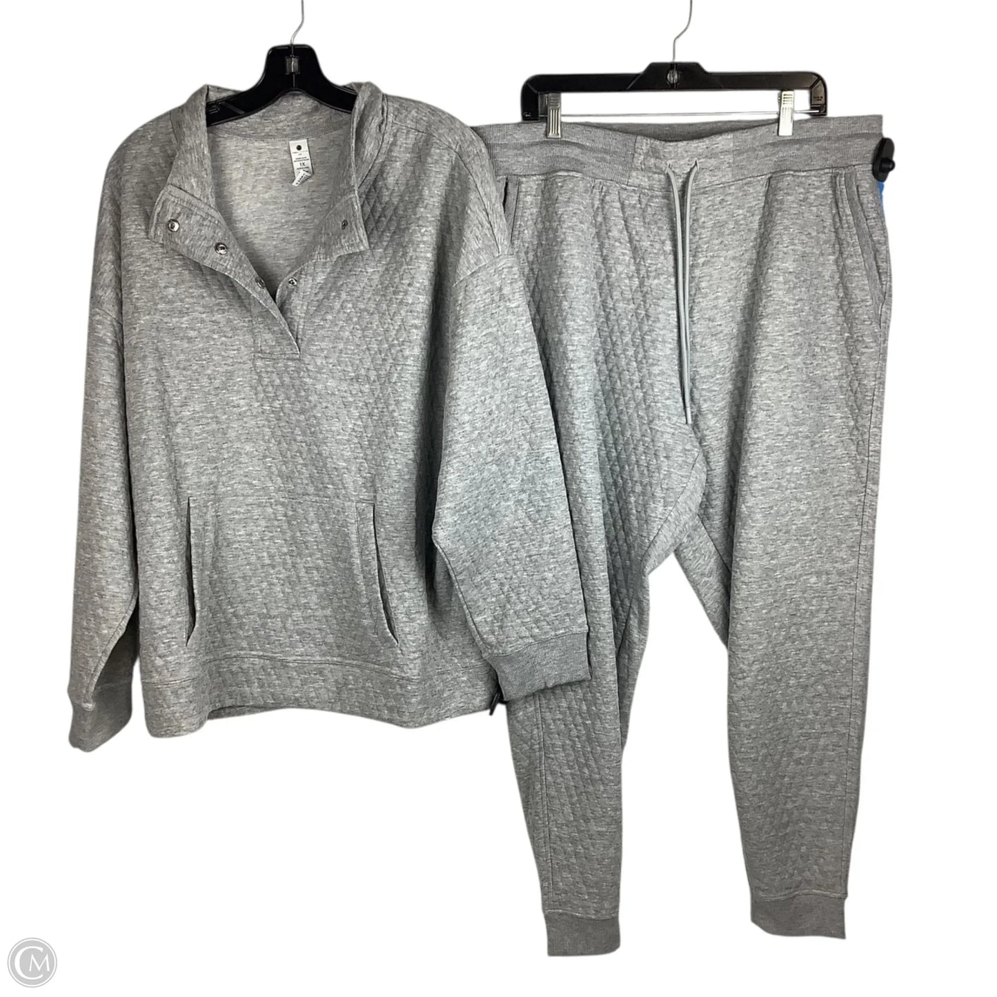 Athletic Pants 2pc By Yogalicious In Grey, Size: 1x