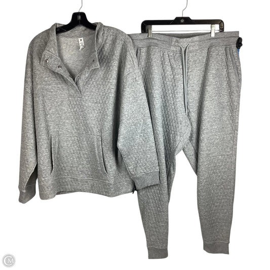 Athletic Pants 2pc By Yogalicious In Grey, Size: 1x