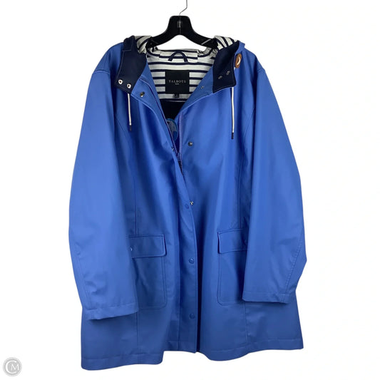 Jacket Windbreaker By Talbots In Blue, Size: 3x