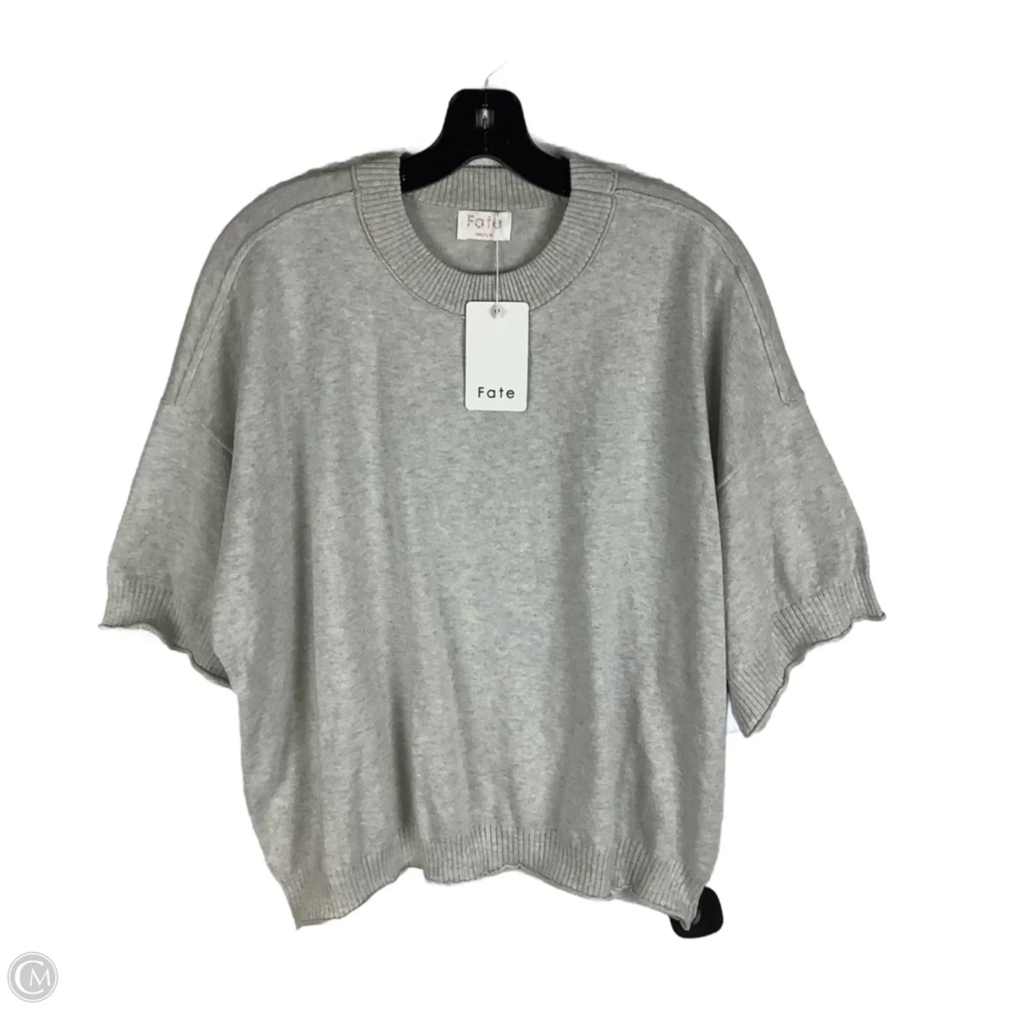 Sweater Short Sleeve By Fate In Grey, Size: M
