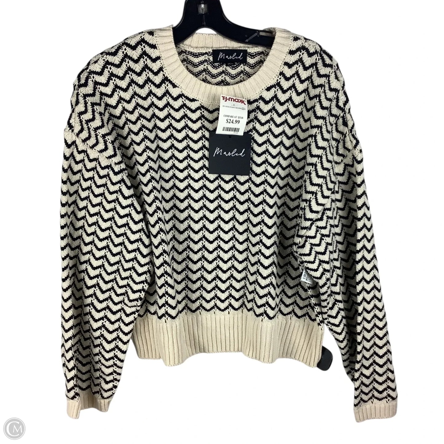 Sweater By Marled In Black & Cream, Size: Xl
