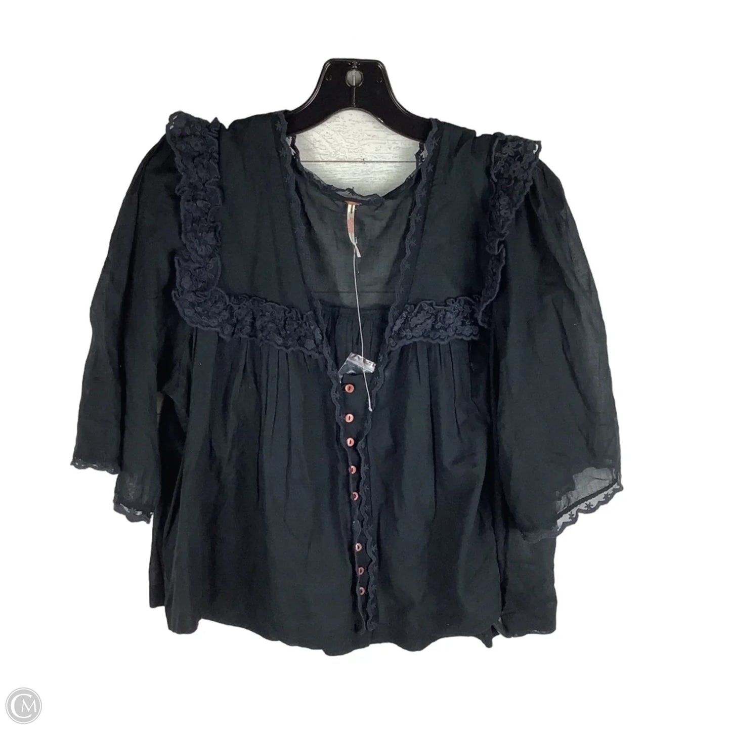 Top Long Sleeve By Free People In Black, Size: M