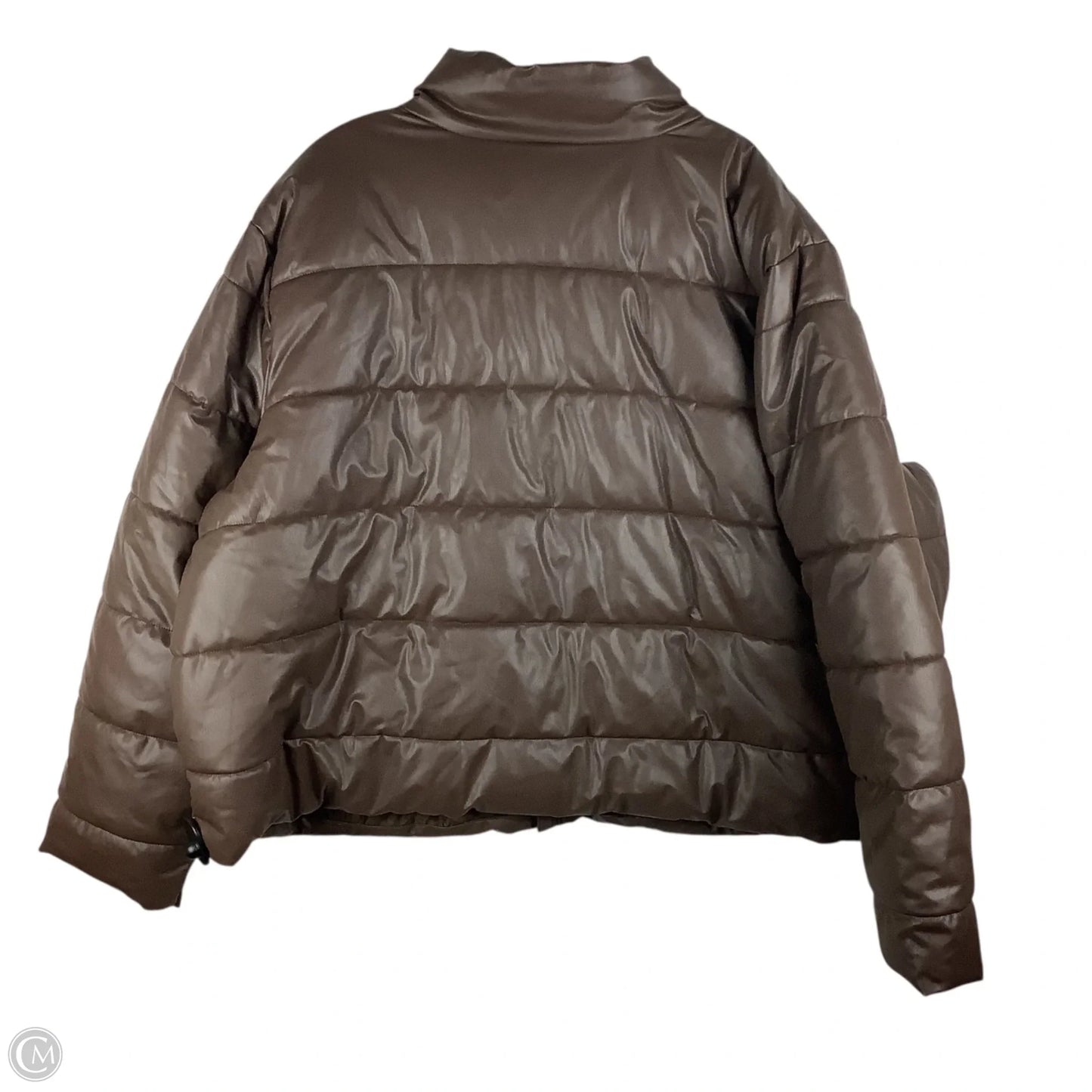 Jacket Puffer & Quilted By Time And Tru In Brown, Size: 2x
