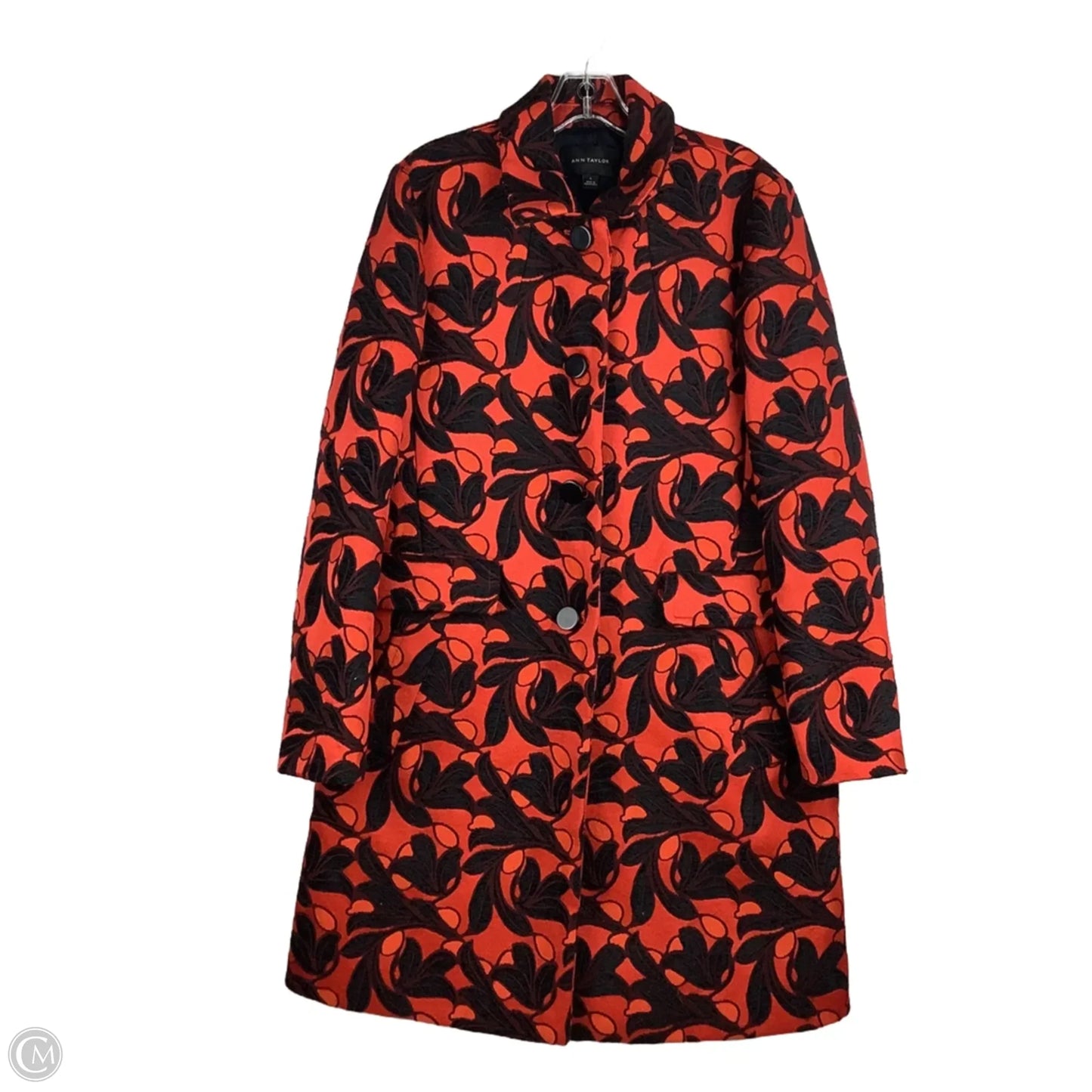 Coat Peacoat By Ann Taylor In Orange, Size: L