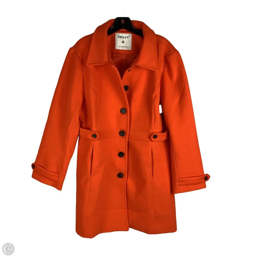 Coat Peacoat By Allegra K In Orange, Size: L