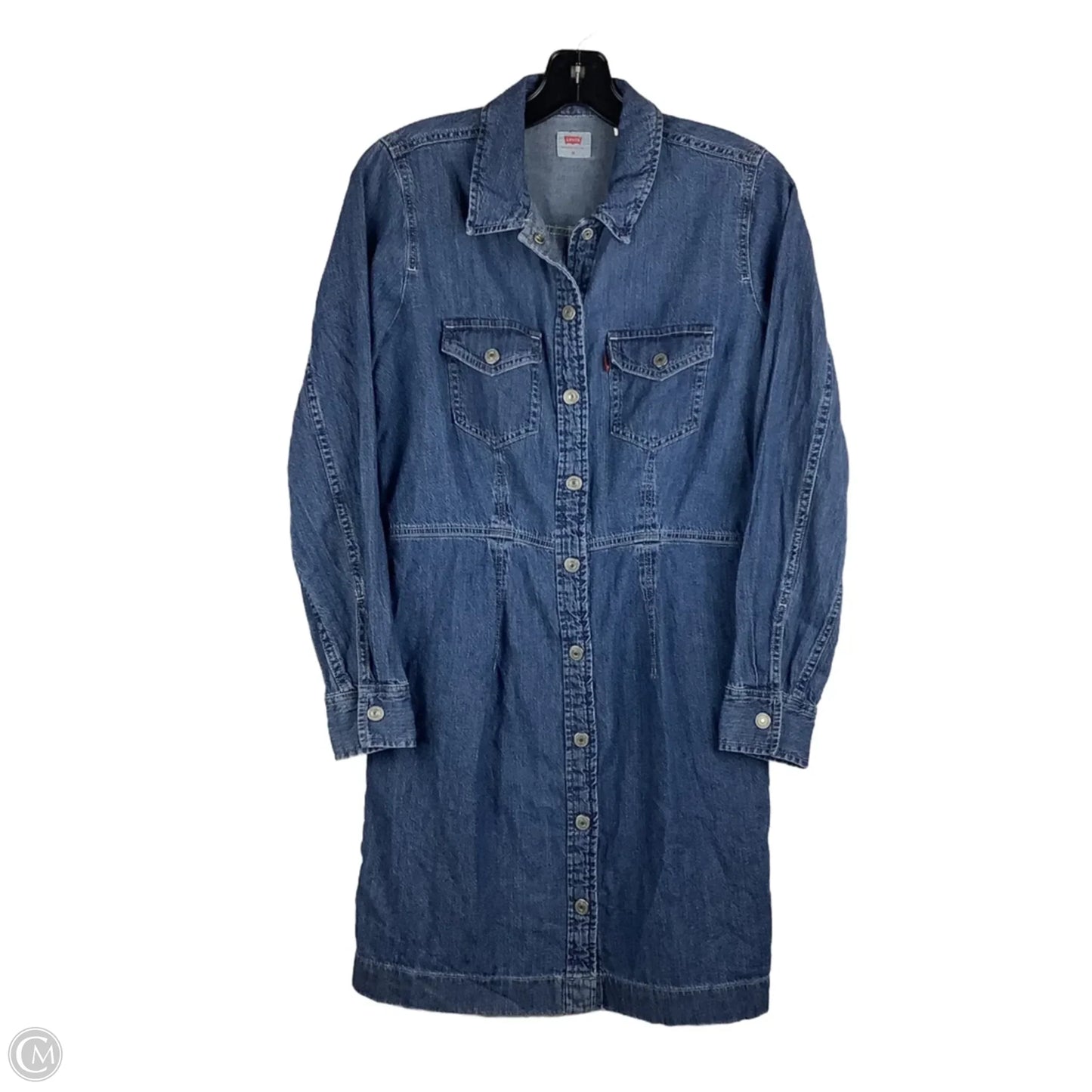 Dress Casual Short By Levis In Blue Denim, Size: M