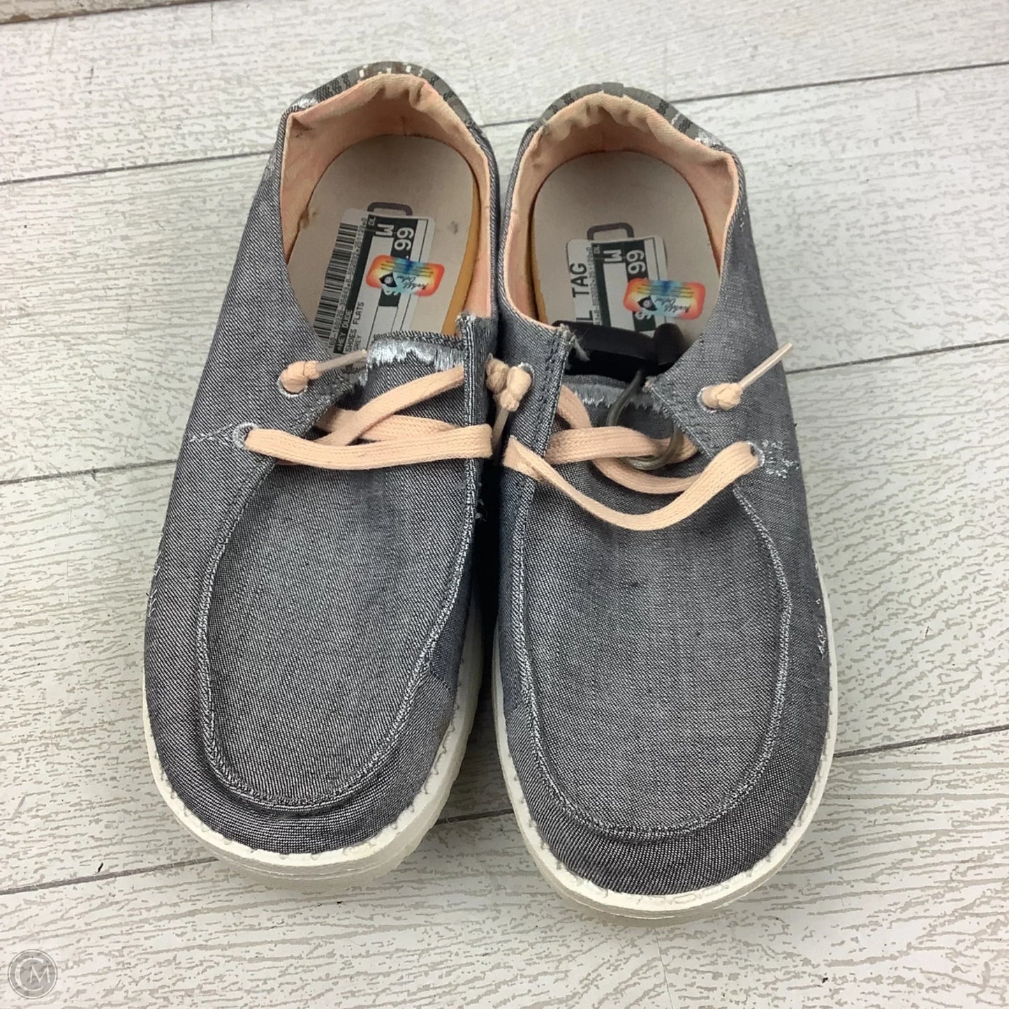 Shoes Flats By Hey Dude In Grey, Size: 6