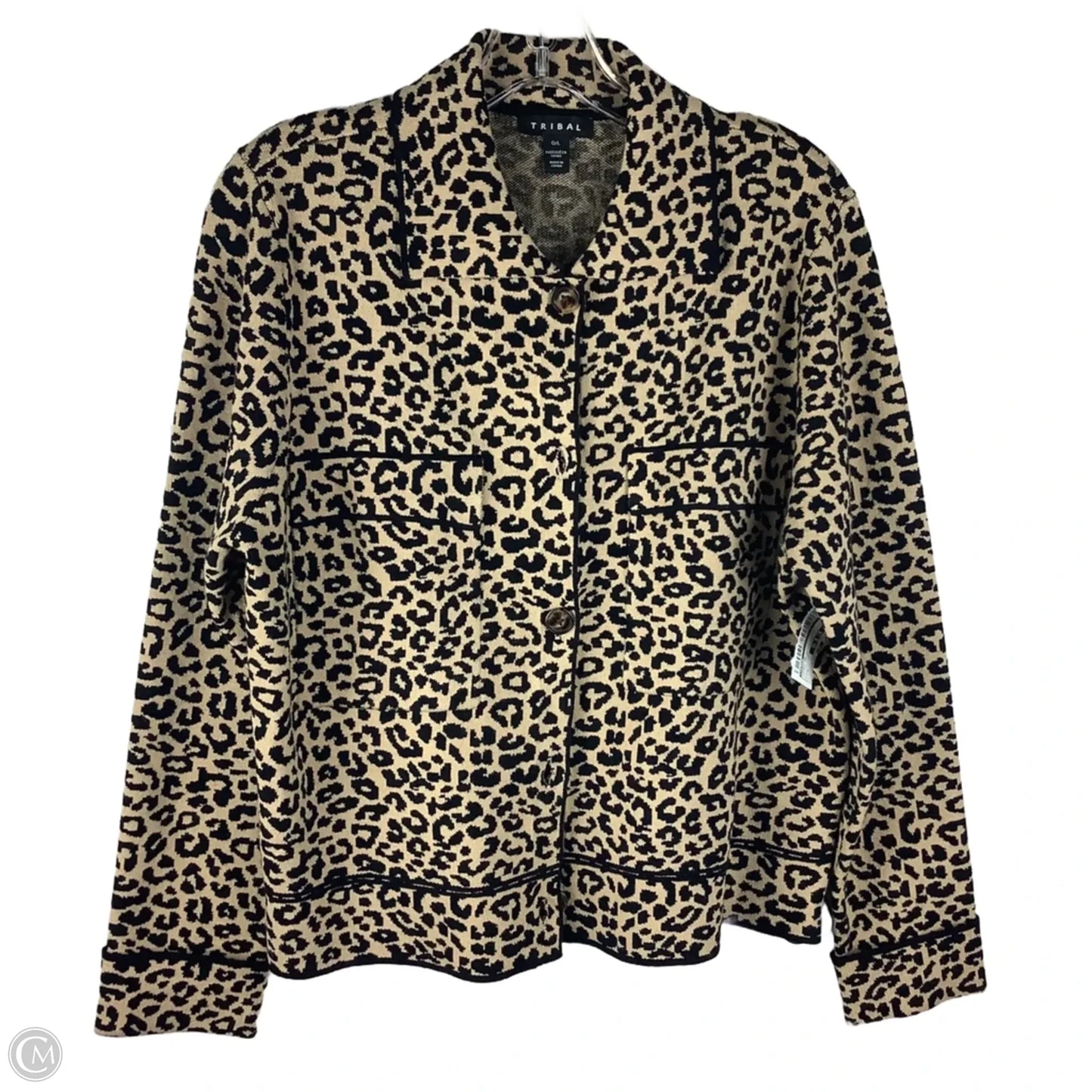 Cardigan By Tribal In Animal Print, Size: L