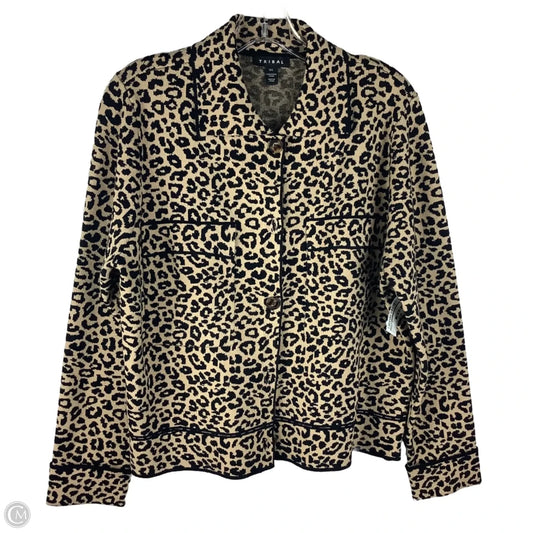 Cardigan By Tribal In Animal Print, Size: L