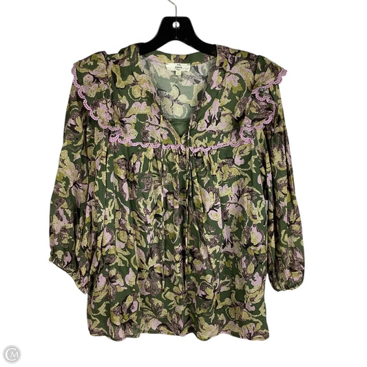 Top Long Sleeve By Entro In Green, Size: L