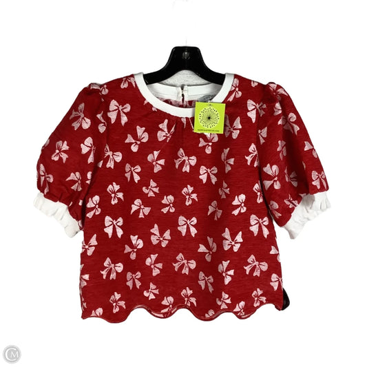 Top Short Sleeve By Voy In Red, Size: S