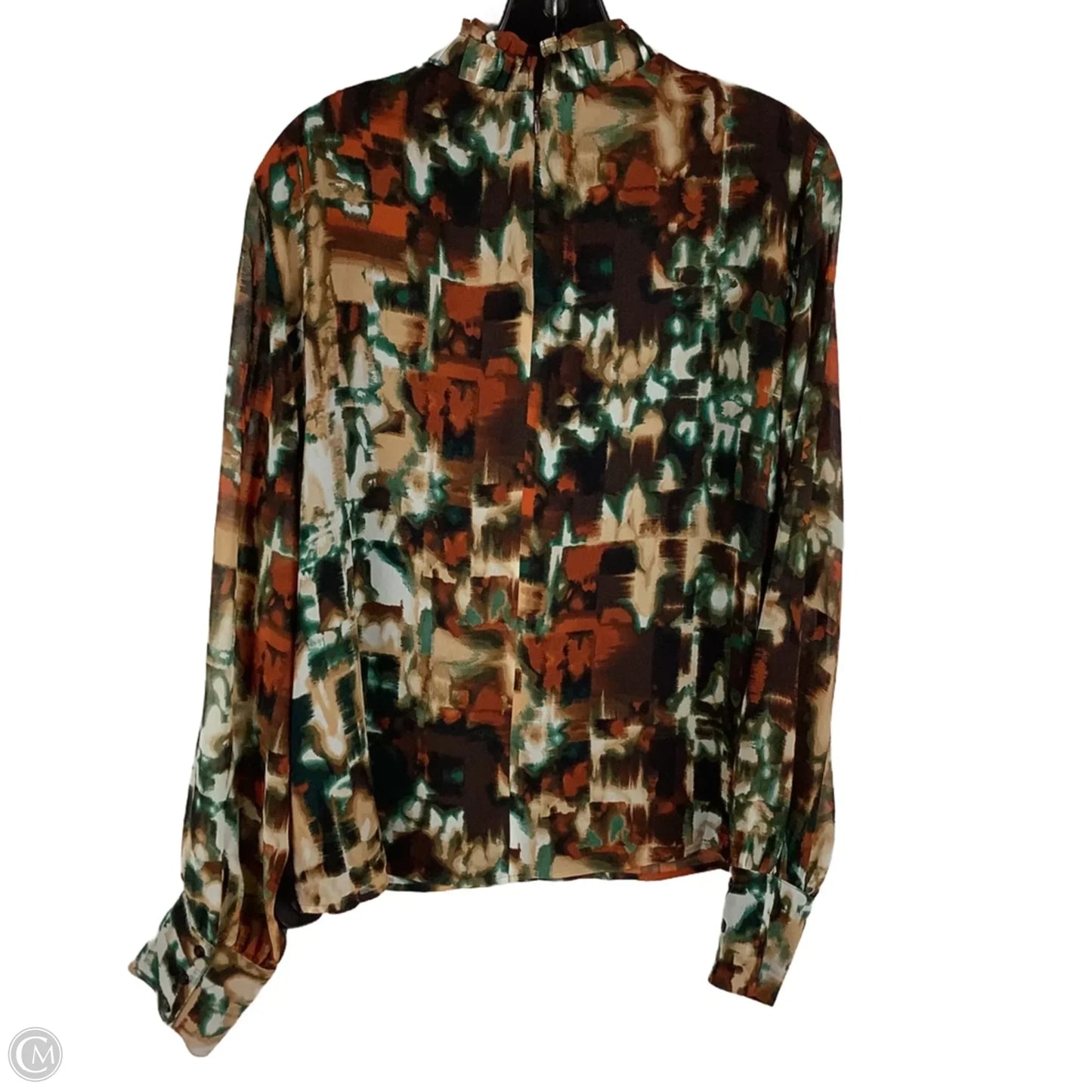 Top Long Sleeve By Calvin Klein In Brown, Size: M